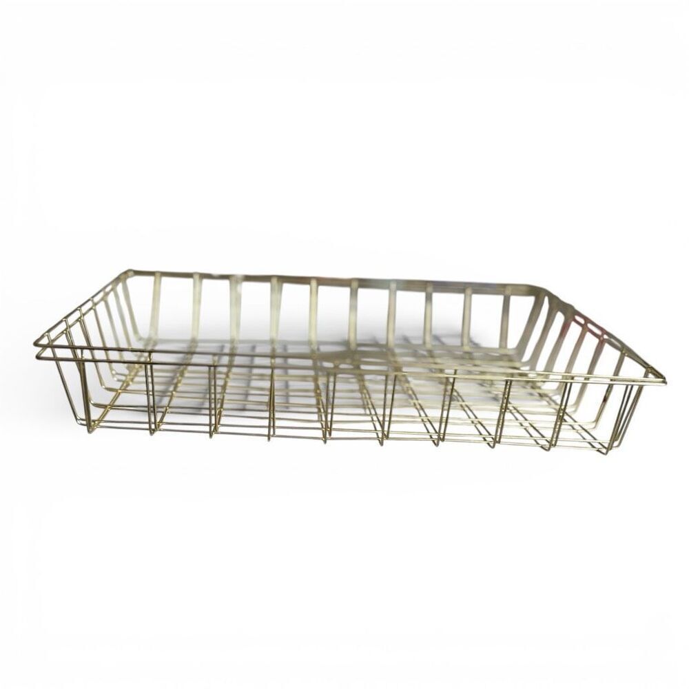 Brand New Gold Wire Paper Desk Organizer Basket Set of 2